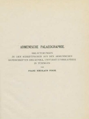 1. Armenische Palaeographie