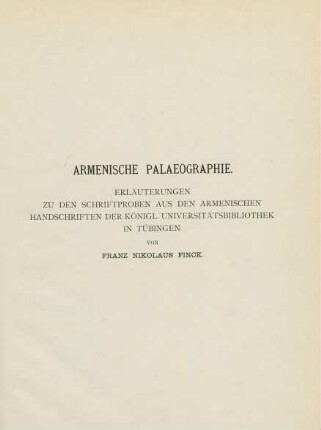 1. Armenische Palaeographie