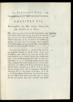 Chapitre VII. Reconnoissance des Isles voisines. Description plus détaillée de ces Terres.