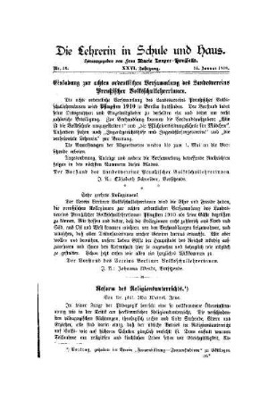 Reform des Religionsunterrichts