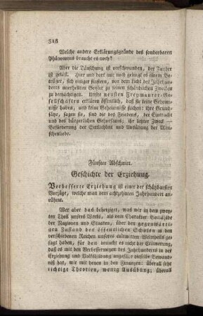 Fünfter Abschnitt. Geschichte der Erziehung.