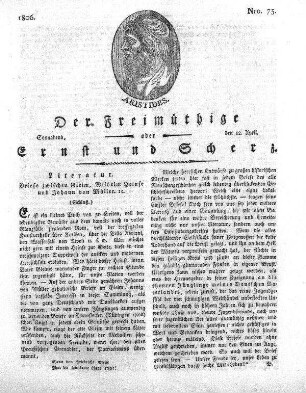 Nro. 73, Sonnabend, den 12. April 1806