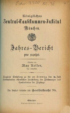 Jahresbericht. 1895/96