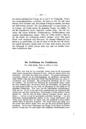 Die Fortführung der Schulklassen : (Schluss)