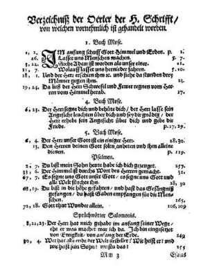 Verzeichniß der Oerter der H. Schrifft/ von welchen vornehmlich ist gehandelt worden.