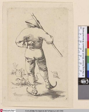 [Mann auf Schlittschuhen; Man skating seen from the back]