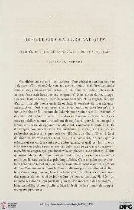 9: De quelques marbres antiques envoyés d'Italie au connétable de Montmorency