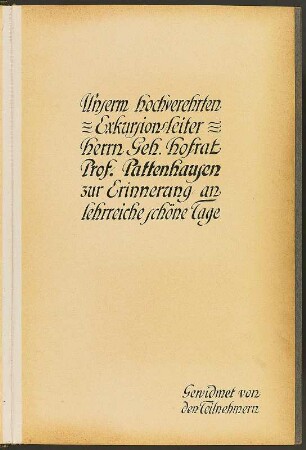 Schweizer Studienreise der Ingenieur-Abteilung an der K. S. Techn. Hochschule zu Dresden. Sommer 1909. Leineneinband, beschichtet und goldgeprägt; 33,5 x 23 x 4,5 cm (1909). Dresden: SLUB/DF 2009.D.32