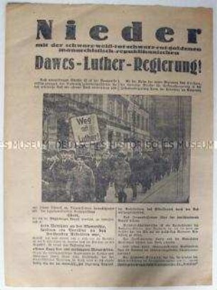 Illustriertes Flugblatt der KPD zum Amtsantritt der Regierung Luther 1925