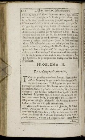 Problema II.De Anteprædicamentis.