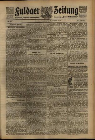 Dritte Ausgabe vom Samstag, den 31. Oktober 1908.