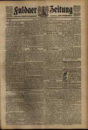 Dritte Ausgabe vom Samstag, den 31. Oktober 1908.