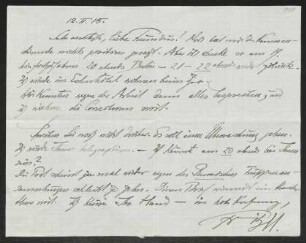 Brief von Fritz von Unruh an Margarete Hauptmann