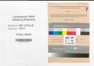 Entnazifizierung Albert Kraaz , geb. 23.10.1898 (Angestellter)