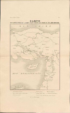 Carte des opérations de l'armée égyptienne en Syrie et en Asie-mineure.