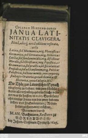 Ianua Latinitatis Clavigera