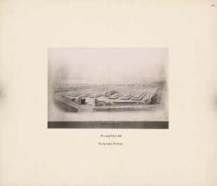 Viehmarkt und Schlachthof, Berlin: Perspektivische Ansicht der Gesamtanlage