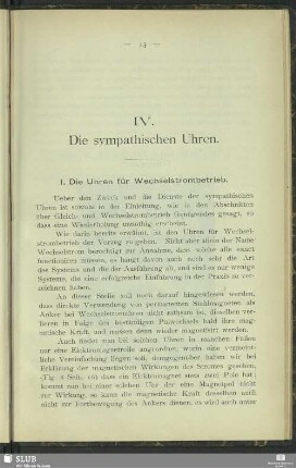 IV. Die sympathischen Uhren