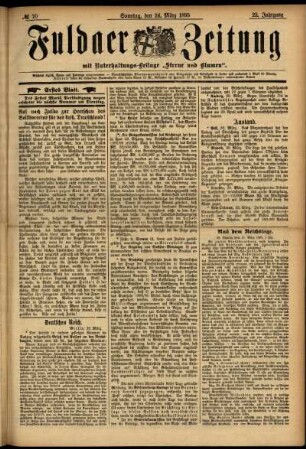 Erste Ausgabe vom Sonntag, den 24. März 1895.