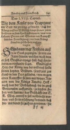 Das LVIII. Capitel.