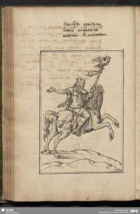Vexillifer equitatus lenioris armaturae ueterum Romanorum.