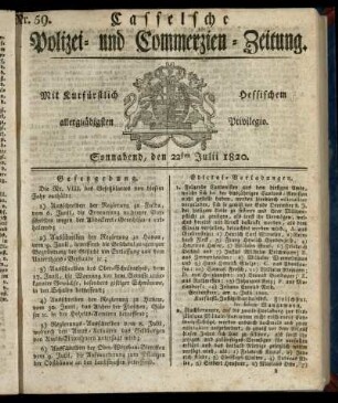 Nr. 59, Sonnabend, den 22sten Julii 1820