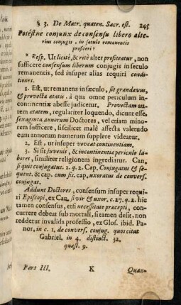 145-155, Potéstne conjunx de consensu libero alterius conjugis, ... - Estnè prohibita Polygamia?