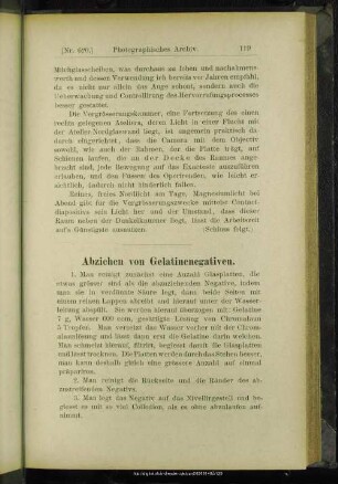 Abziehen von Gelatinenegativen