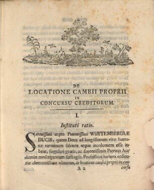 Diss. ... de locatione cambii proprii concursu creditorum
