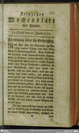72. Stück den 10. Junii 1773