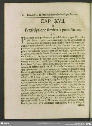 Cap. XVII. de Praescriptione servitutis personarum