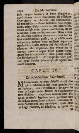 1092-1155, Caput IV. De indissolubitate Matrimonii.