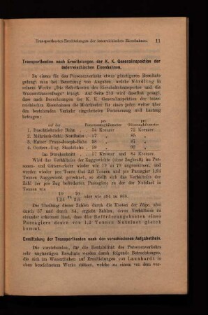 Ermittlung der Transportkosten nach den verschiedenen Aufgabetiteln.