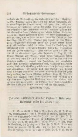 218-220 Personal-Nachrichten aus der Erzdiözese Köln