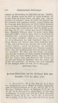 218-220 Personal-Nachrichten aus der Erzdiözese Köln