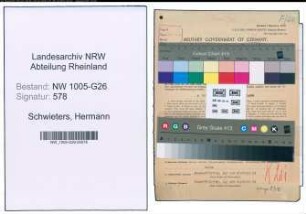 Entnazifizierung Hermann Schwieters , geb. 23.04.1904 (Steuerhelfer)
