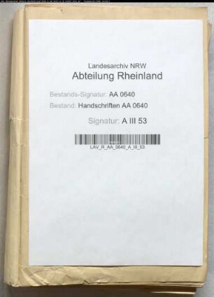 Kleve: Auszüge (Regesten) aus Handschriften A III 4 und A III 7