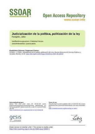 Judicialización de la política, politización de la ley