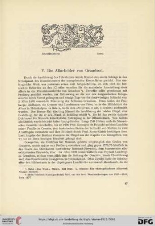 V. Die Altarbilder von Grandson