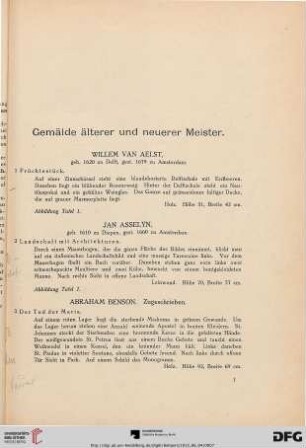 Gemälde älterer und neuerer Meister (Nr. 1-195)