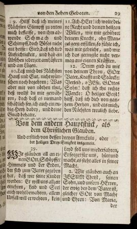 Von dem andern Hauptstück, als dem Christlichen Glauben.