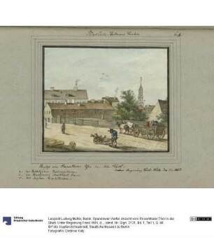 Berlin. Spandower Viertel. Ansicht vom Rosenthaler Thor in die Stadt. Unter Regierung Fried. Wilh. des III. 1807