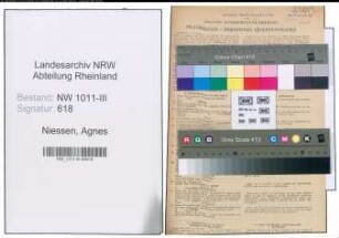 Entnazifizierung Agnes Niessen , geb. 10.09.1921 (Buchhalterin)