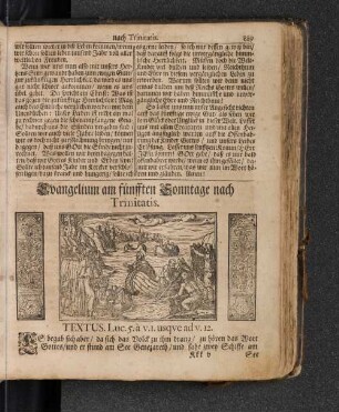 Evangelium am fünfften Sonntage nach Trinitatis.