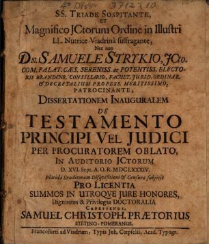 De testamento principi, vel iudici per procuratorem oblato