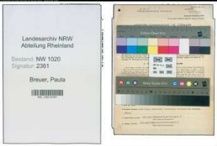 Entnazifizierung Paula Breuer , geb. 05.04.1891 ()
