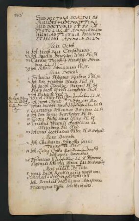 Winterhalbjahr 1659/1660. Rektorat Samuel Hafenreffer