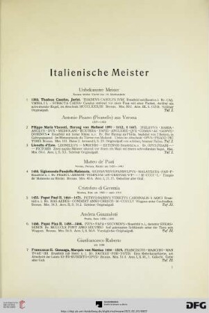 Italienische Meister (Nr. 1-63)