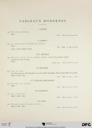 Tableaux modernes (Nr. 530-541)
