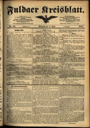 Ausgabe vom Mittwoch, den 15. April 1908.